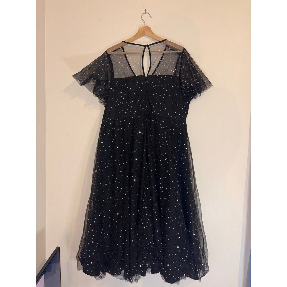 Gorgeous Sparkly Black Celestial Star Torrid Dress - Size 20 (2XL) - Picture 4 of 5